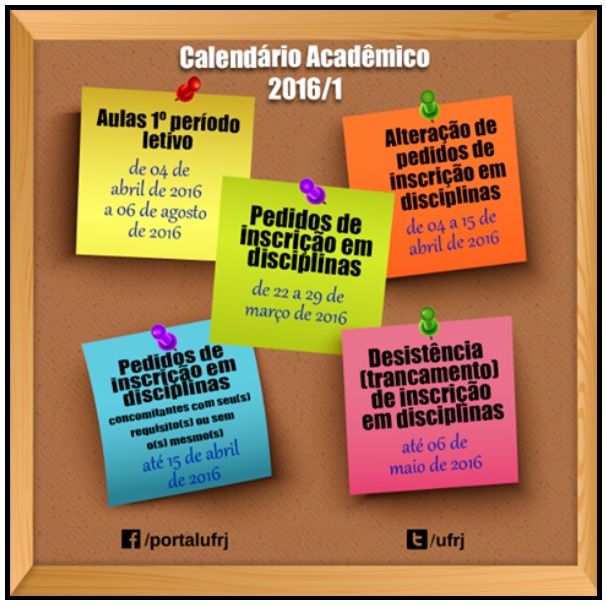 calendário acadêmico