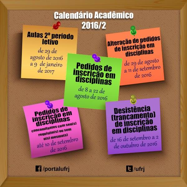 Calendário Acadêmico 2016-2